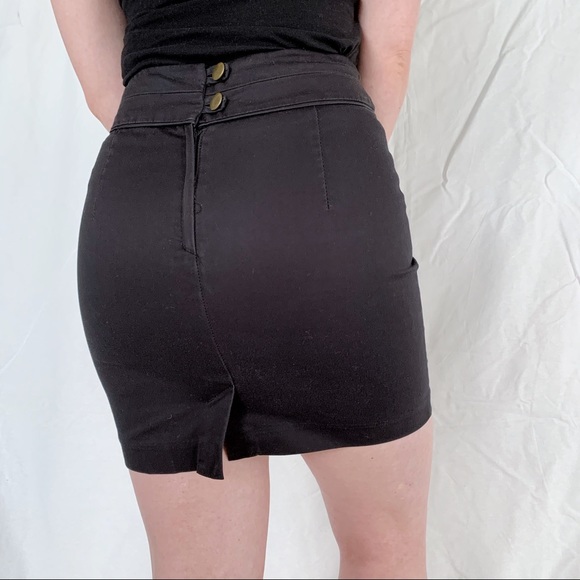 H&M Y2K black mini pencil skirt classic college clubbing party festival summer - Picture 3 of 4